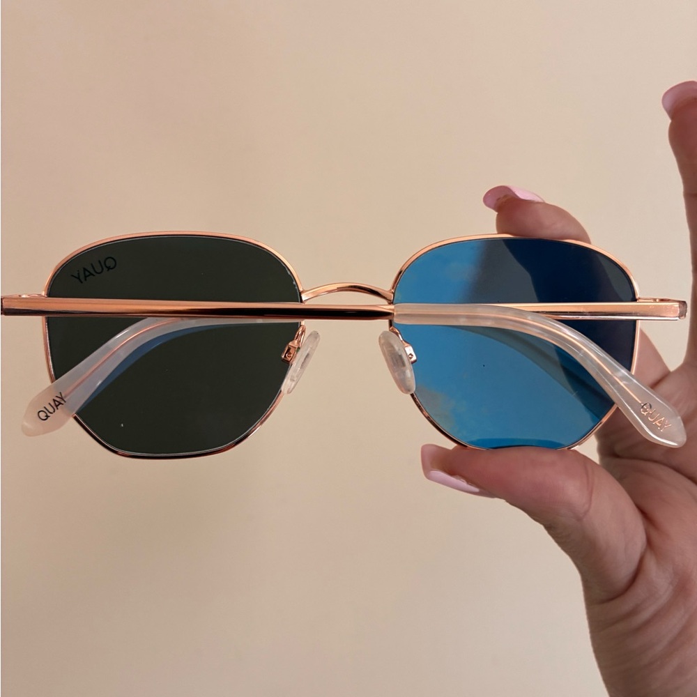Quay Australia Gold & Pink Aviator Sunglasses - Picture 2 of 8